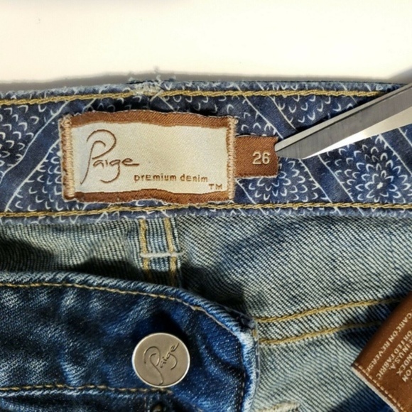 Paige BLUE HEIGHTS Dark Slim Straight Jeans 26 - Picture 7 of 8